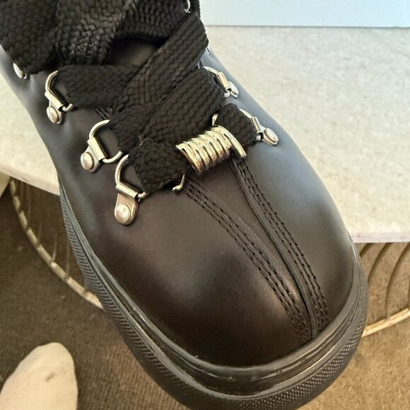 BURBERRY Men's "Trek" Black Leather Hiking Walking Boots Black, many sizes - Picture 10 of 14